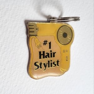 vintage "#1 hairstylist" keychain